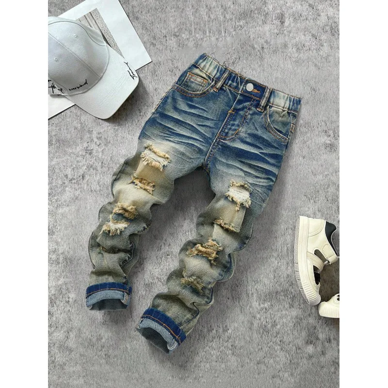 

Torn Tight Jeans D 67475 Hole Women's Fashionable Distressed Skinny Pants Cross-Border Denim Jeans Spring 2026