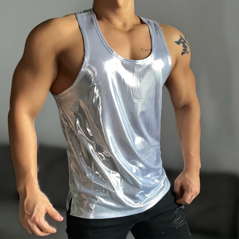 Muscular Man Gogo Dancer Costume Men Laser Vest Sexy Pole Dance Top Bar Nightclub Ds DJ Rave Outfit Stage Solo Wear XS7225 image 3