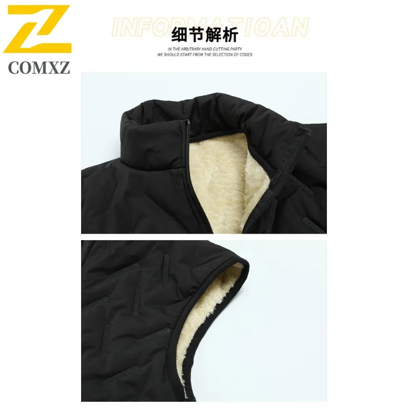 EiAO سترة حجم كبير الرجال بالموجات فوق الصوتية صوف مبطن يندبروف مقاوم للماء الحرارية جاكيت بلا إكمام لأبي ملابس شتوية غير رسمية 2025 #3