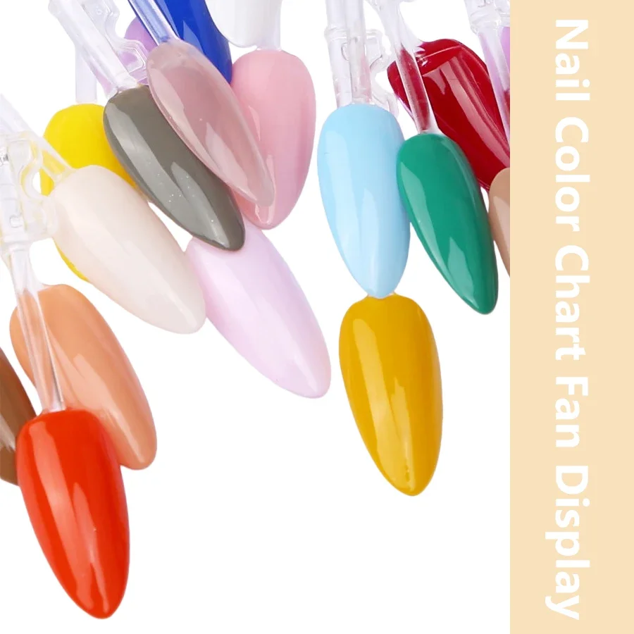24Pcs Color Fan Display Board for Gel Polish Nail Design Practice And Showcase Sample Organization
