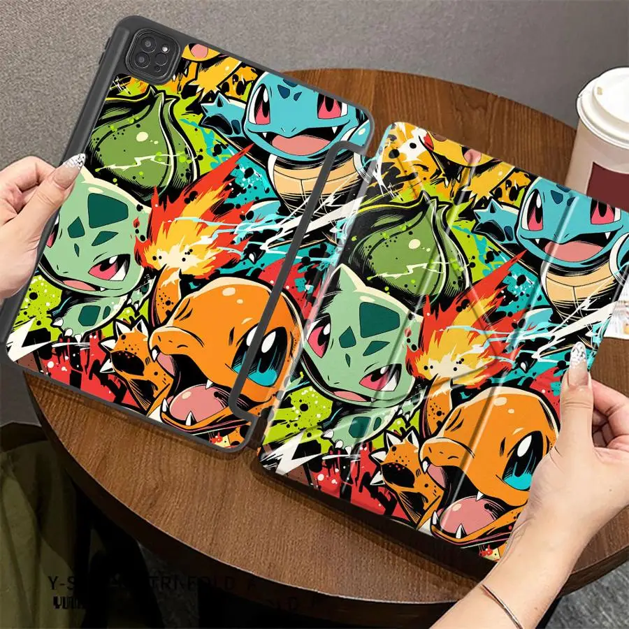 Etui na tablet z motywem anime Pokemon dla iPad Pro 11, 10, 9, 8, 7 generacji, 12.9 cala, Mini 6, 7, Pro 2025, Air 4, 5, M3, M2, 1, 2, M4, 11 cali z uchwytem — zdjęcie produktu 3