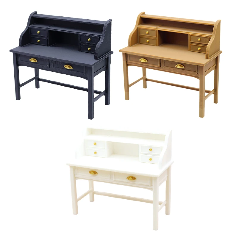 1/12 Dollhouse Simulated Writing Desk Model Doll Home Desk Study Room Furniture Decoration Dolls House Scene Decor Accessories