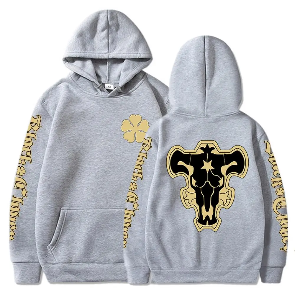 Anime Black Clover Black Bulls Squad Emblem Hoodies Comfortable Long Sleeves Sweatshirts Men Women Casual Oversized Streetwear