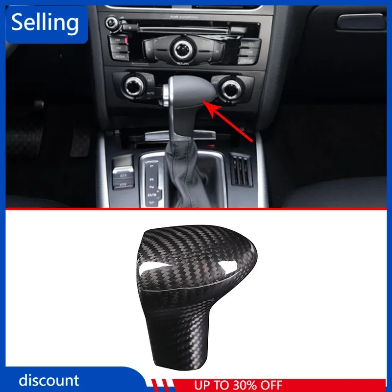 

Car Accessories Interior Gear Shift Head Protective Cover Carbon Fiber Black For Audi A4L A6 Q5 2013-2016 1 Piece Set