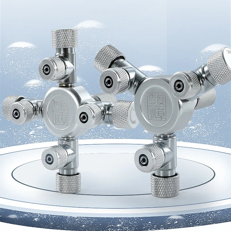 Stainless Steel Multi-Channel Aquarium CO2 Separator Distributor Check Valve Fish Tank CO2 Generator CO2 Regulator Accessories