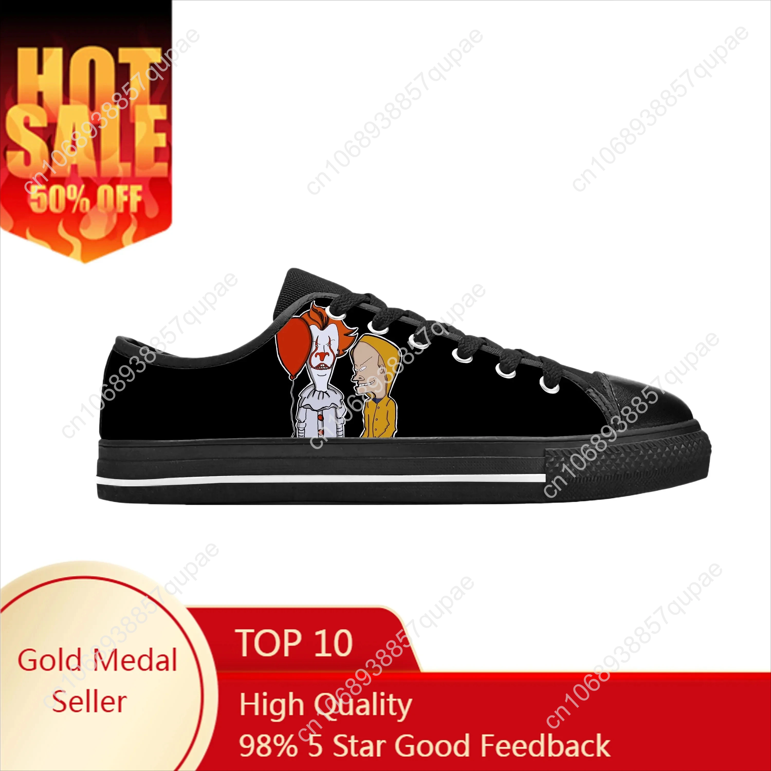 

Butthead Butt Head Rock N Roll Cartoon Beavis Cool Casual Cloth Shoes Low Top Comfortable Breathable 3D Print Men Women Sneakers