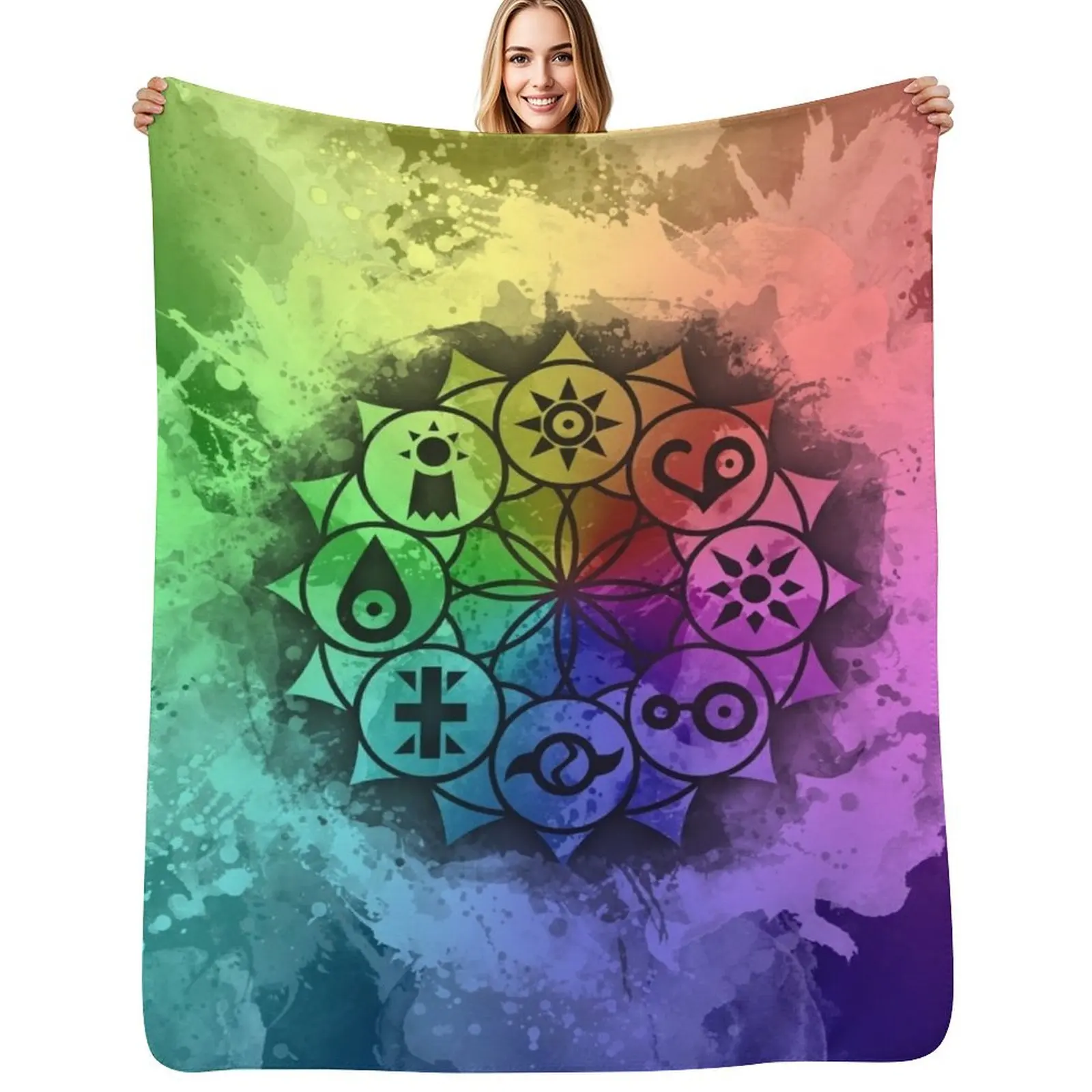 Digimon Mandala Paint Throw Blanket christmas gifts Hairys Luxury Designer Kid'S Vintage Nap Blankets