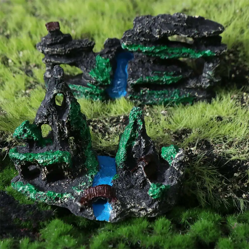 Unique Aquarium Rockery Figurines Realistic Handmade Rock Mo