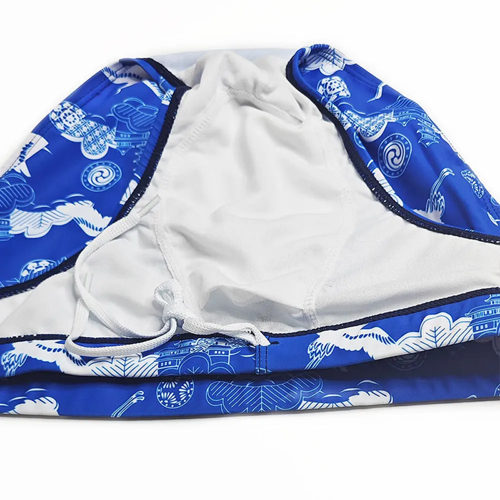 Fashion foreign trade men's swimming briefs Chinese style printed cup briefs UXH701-1
