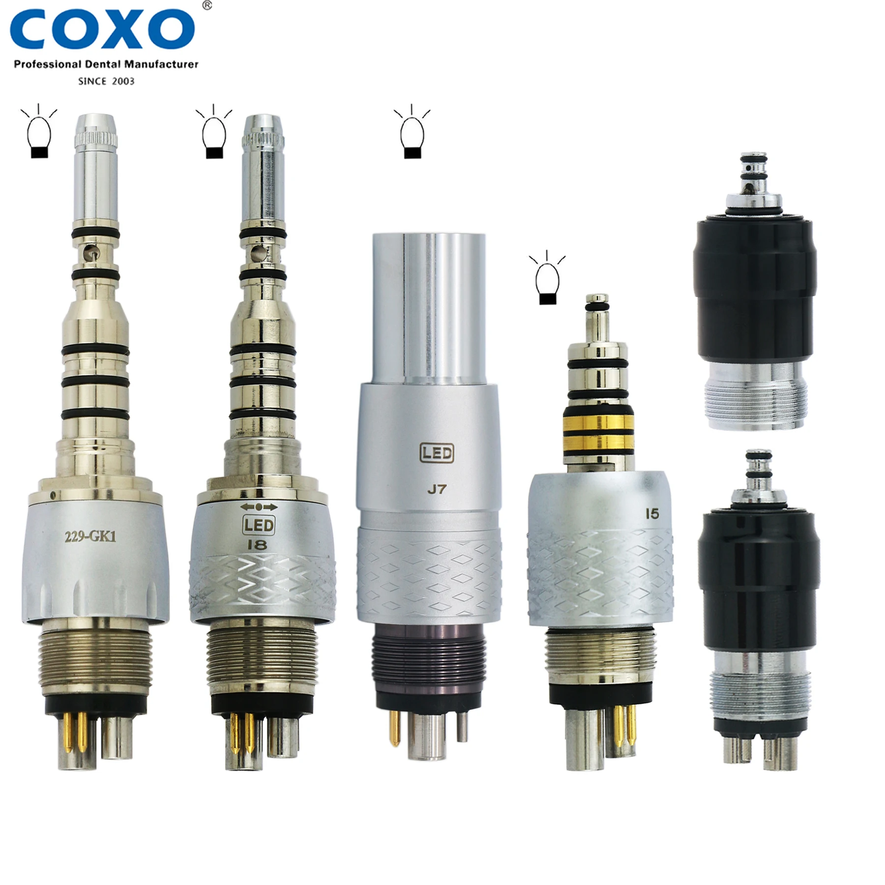 Dental Tools Dentist 6 Hole Fiber Optic LED Coupler 2/4/6 Pin Quick Coupling Fit KAVO NSK W&H QD-J Type Quick Coupling