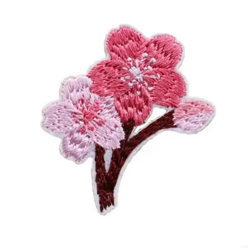 Parches apliques 97QD flores parches bordados hierro en parches coser parches