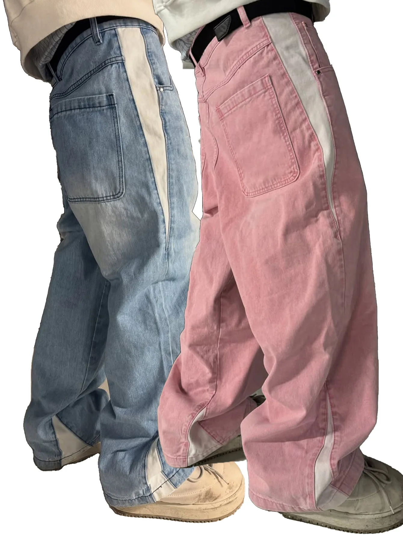 Y2K baggy Jeans Splicing embroidery high quality Jeans Fashion men women Sweatpants Casual streetwear Hip Hop wide leg trousers