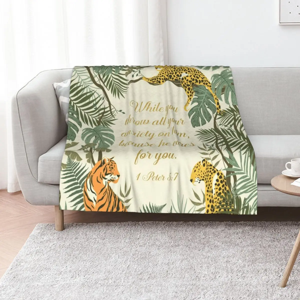 1 PETER 5:7 Throw Blanket Warm Comfortable Blanket for Office Napping