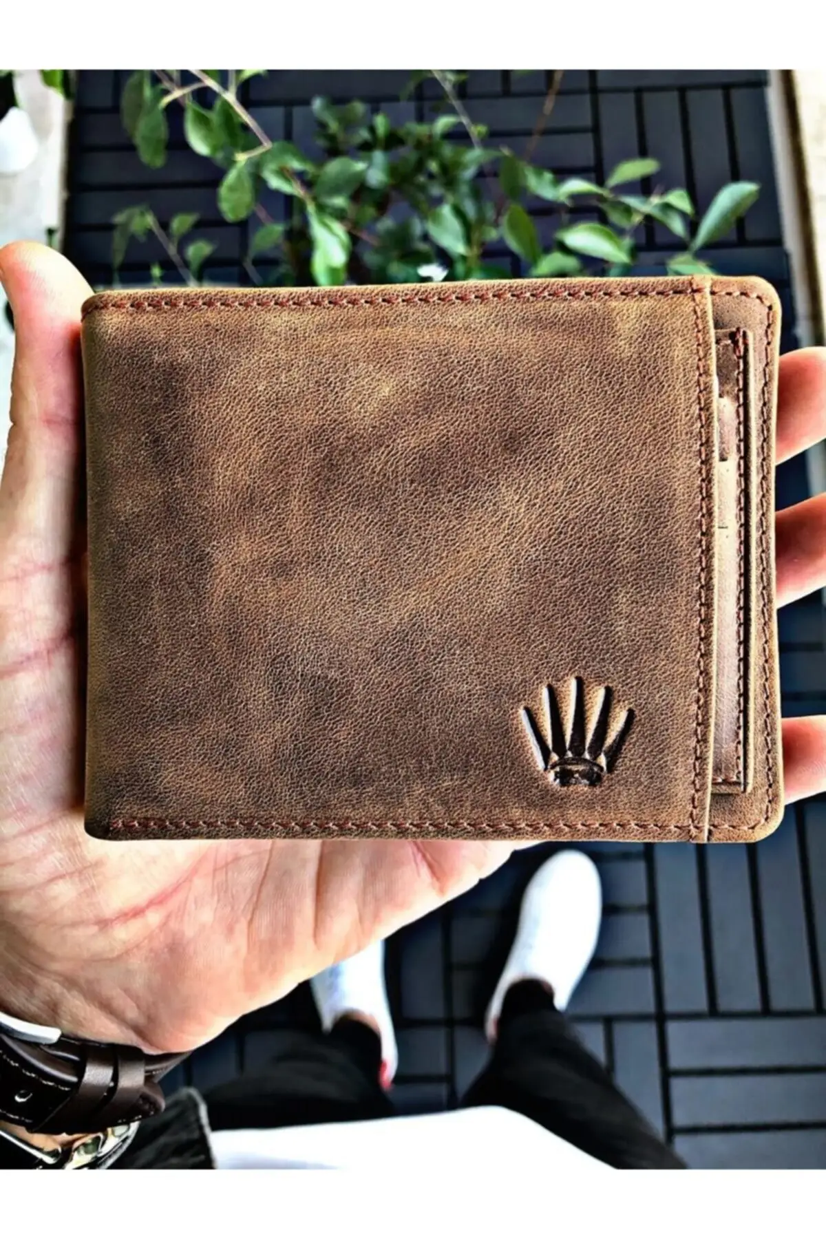 

Genuine Leather Wallet + Card Wallet Snap Fit Popping In Coin Compartment place 11,5- 9 Cm Turkish made