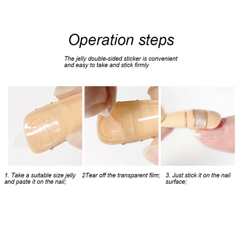Imagen 2 del producto Pegamento de gelatina para uñas postizas, pegatina para uñas transparente de doble cara, pegamento artístico para uñas, accesorios para uñas, herramienta de manicura, 1/5/10/20 piezas