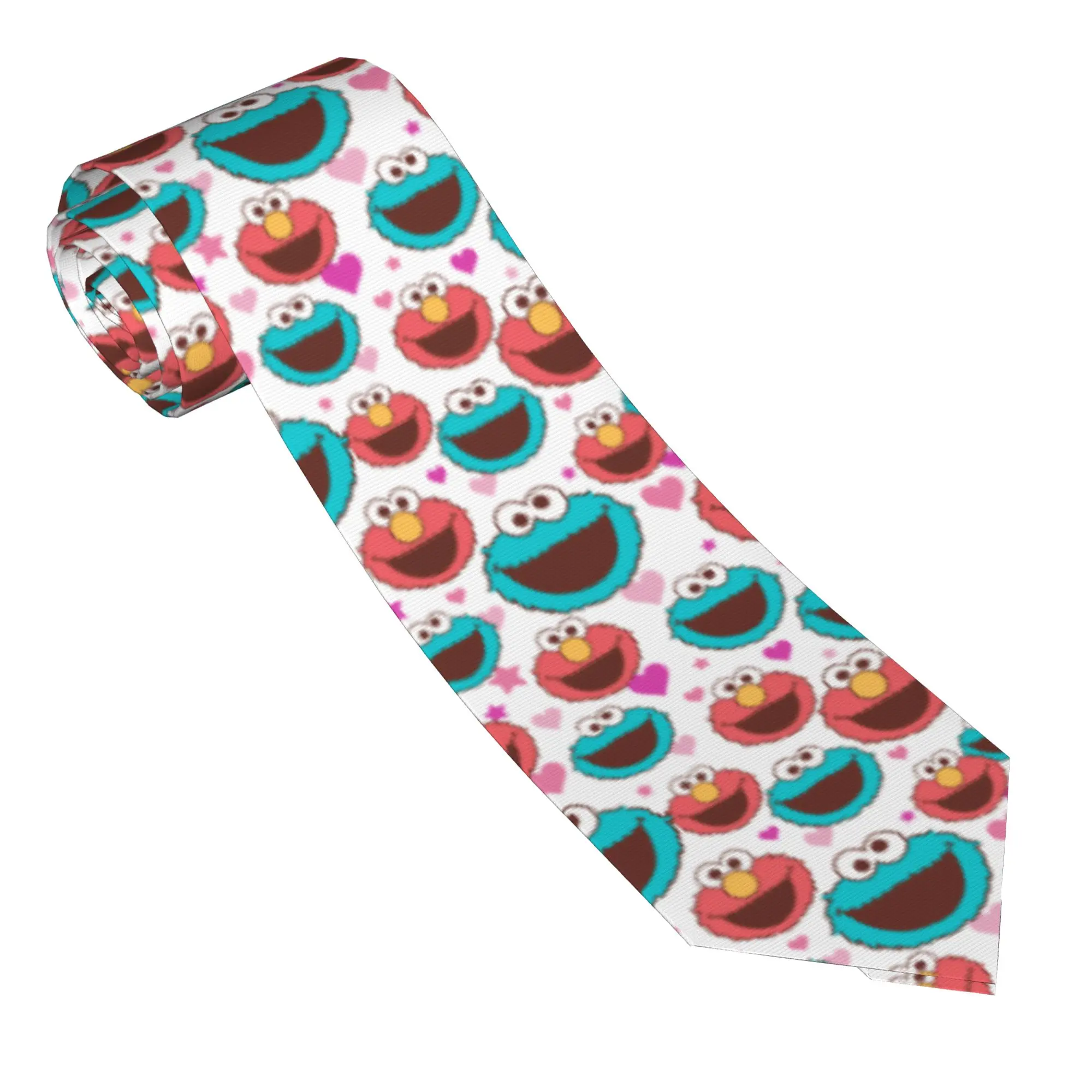 Corbatas de Elmo, Cookie Monster, Peace Love Sesame Street para hombre, corbata ancha informal de 8 cm para hombre, accesorios para camisa, corbata para boda