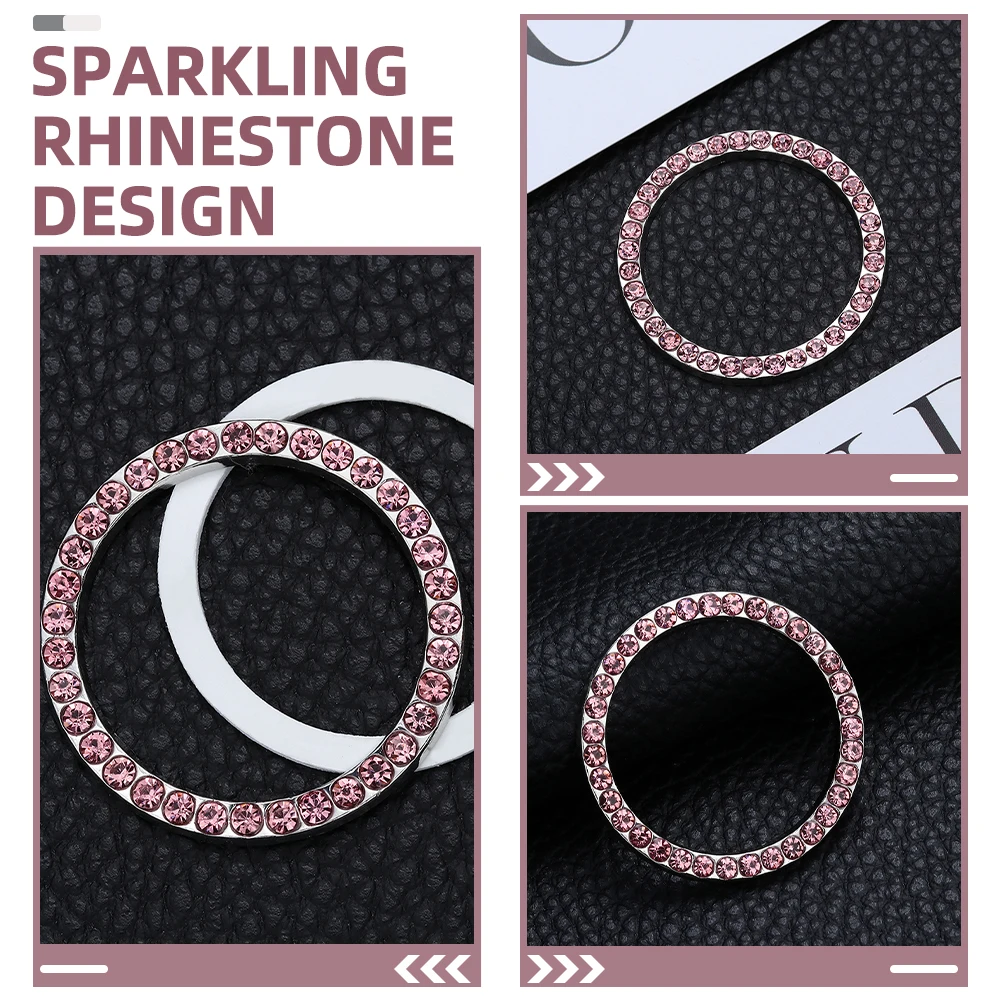 

2pcs Push Start Button Cover Rhinestone Car Interior Decoration Engine Start Stop Ring Bling Accessories Vehicle Upgrade Durable