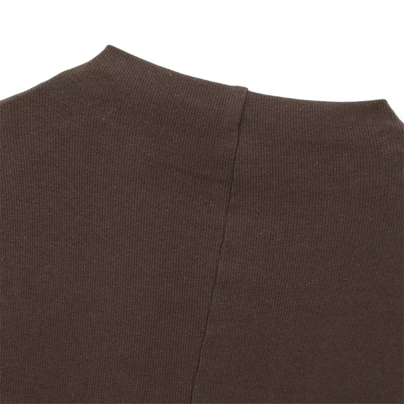 EllYANEllTIAN-Mini robe en popeline patchwork tricotée pour femmes, style simple, col montant, manches courtes, robes bouffantes minces, couleur unie, nouveau, 2025