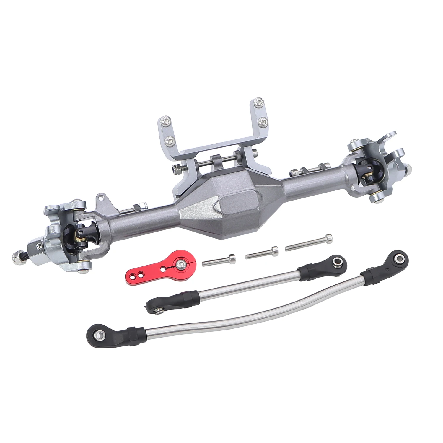 CNC Metaal Aluminium Voor Achter Rechte Complete As Set Voor 1/10 Axiale SCX10 II 90046 90047 RC Crawler Upgrade Onderdelen