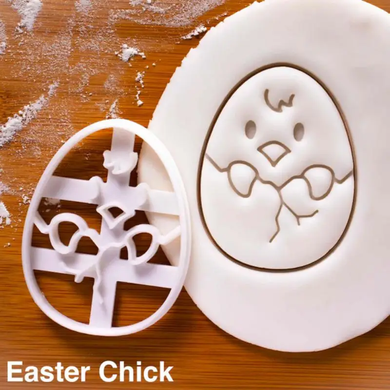 New Cookie Mold Easter Egg Plant Biscuit Baking Mold Portable Easy Demoulding Plastic Kitchen DIY Baking Supplies Festival Gifts