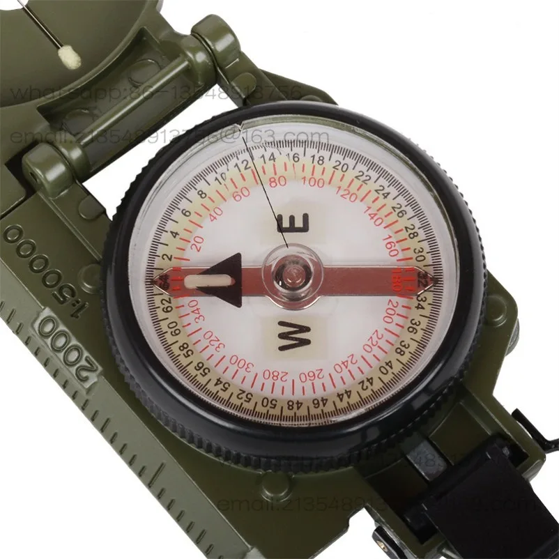 Metal Outdoor Compass American Individual Combat Equipment Compass High Precision Luminous Waterproof Professional Heavy Model