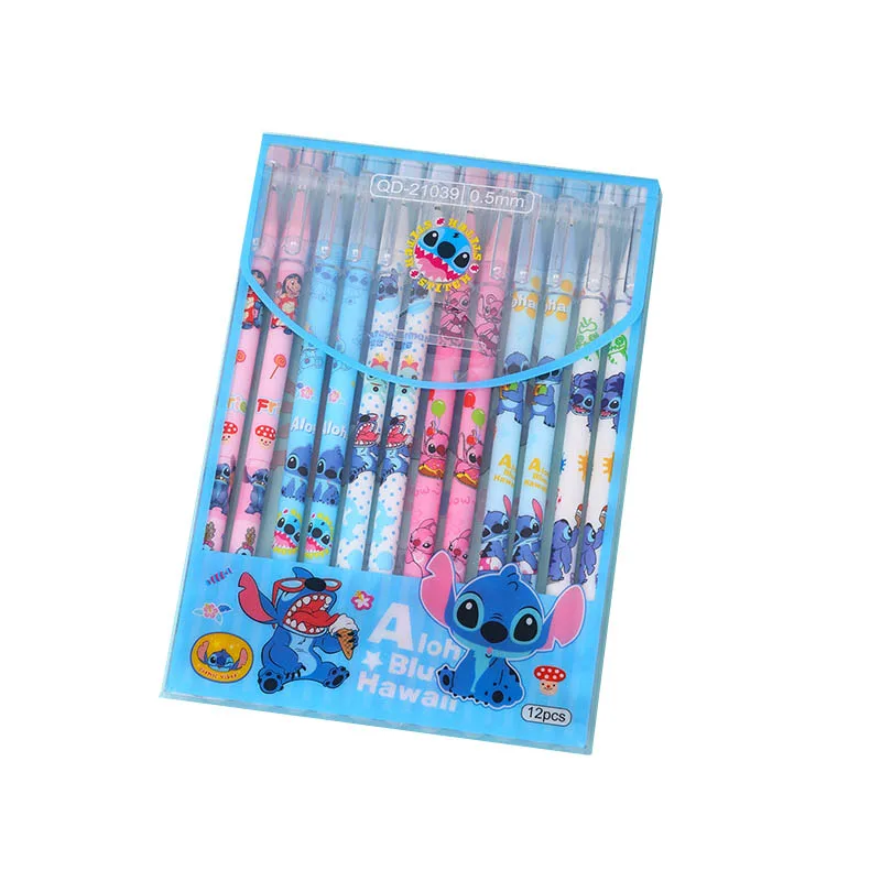 6-12 stücke Nette Cartoon Stich Löschbaren Stift Cartoon Kappe Pull Stift Kreative Student Schreibwaren Blau 0,5 Urlaub Geburtstag geschenk