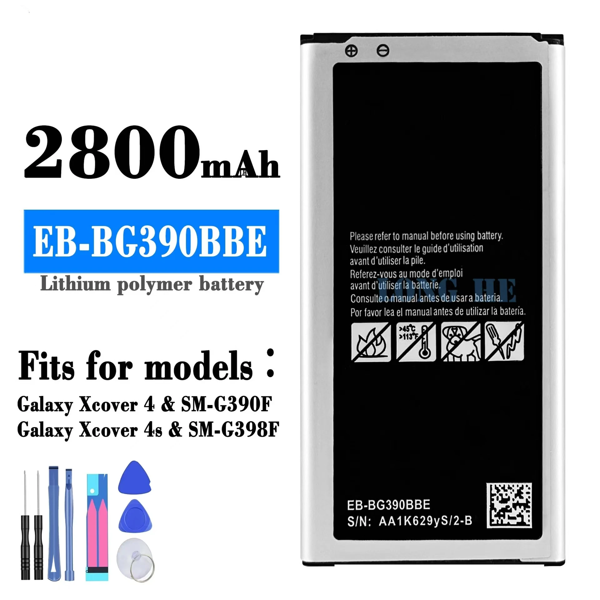 For Samsung Xcover 4/4s EB-BG390BBE  battery, cell phone battery replacement, send tools