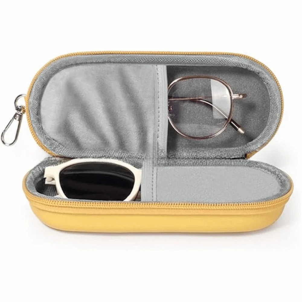 Langlebiges Hartschalen-Doppel-Brillenetui Tragbare Einfache Doppel-Sonnenbrillenbox Doppelte Brillenaufbewahrungsbox für Damen und Herren