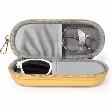 Durable Hard Shell Double Glasses Case Portable Simple Dual Sunglasses Cases Double Eyeglass Storage Box for Women Men
