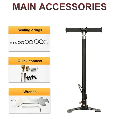 Imagen 2 del producto TUXING 4500psi bomba PCP de alta presión de 4 etapas 300bar bomba de aire manual para tanque HPA caza coche bicicleta recarga de aire