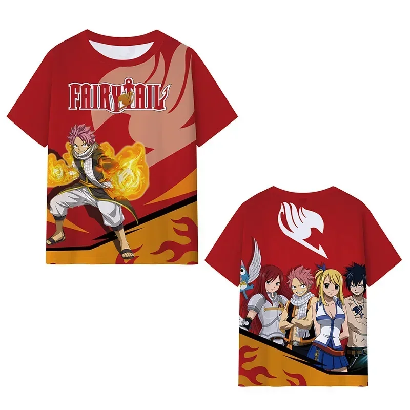 

3D Printed Anime Fairy Tail T-shirt, Men's Fashionable Streetwear T-shirt, Oversized Short-sleeved Children's T-shirt Top