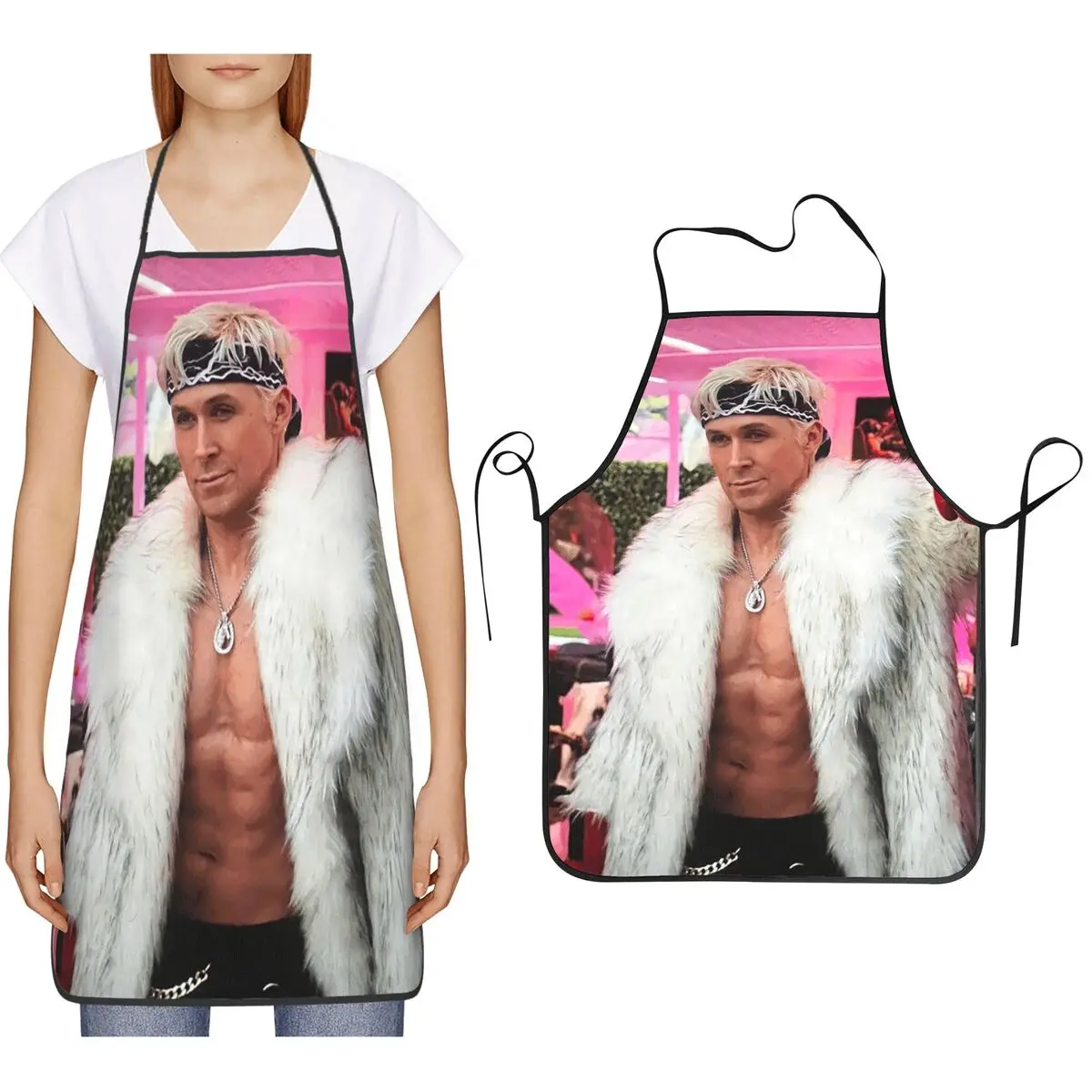 Funny Ryan Gosling Collage Apron Chef Cooking Cuisine Tablier Bib Kitchen Cleaning Pinafore for Women Men Painting