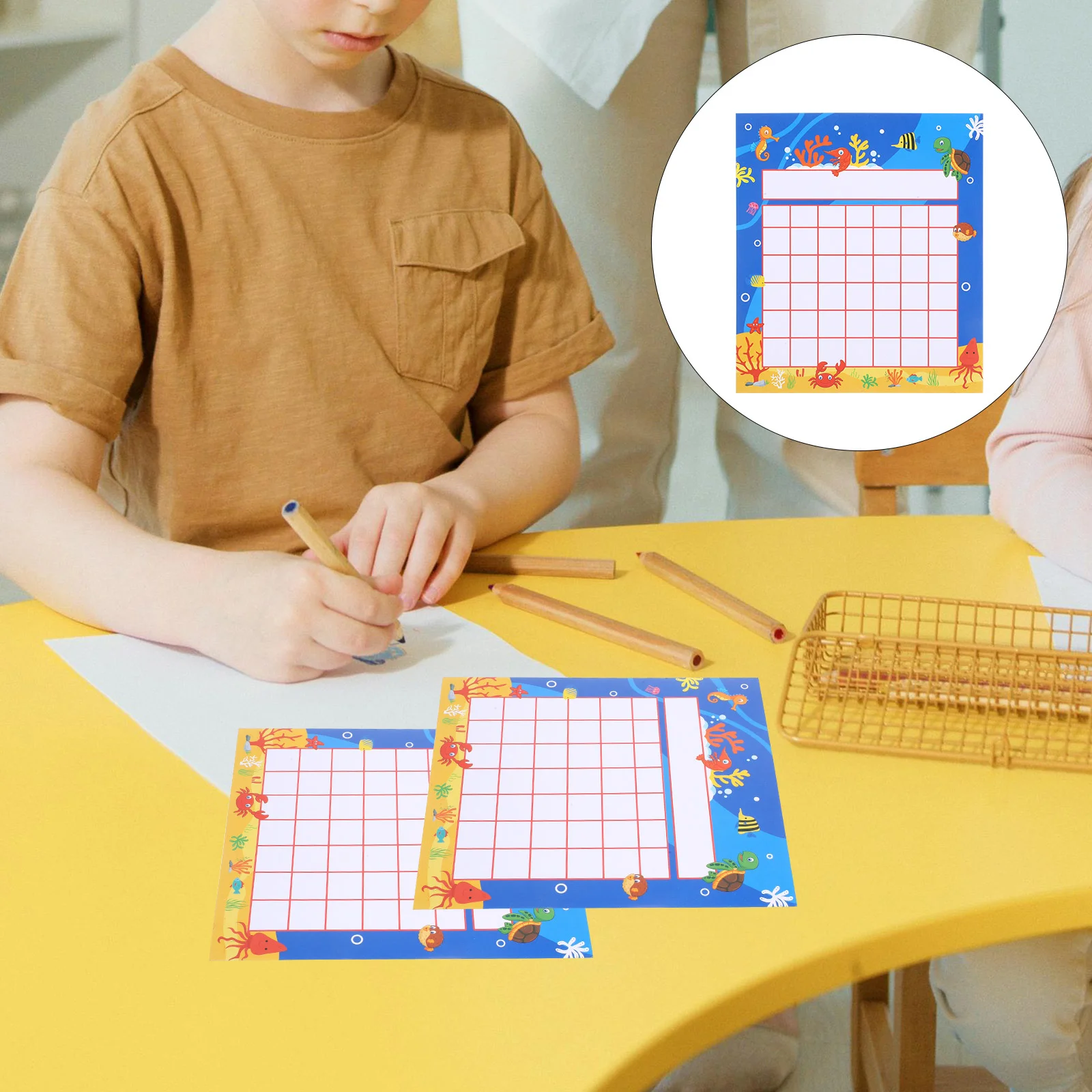 

50 Sheets Incentive Card Classroom Behavior Management Chart Cartoon Clip for Reward Punch Cards Kids Paper Incentives