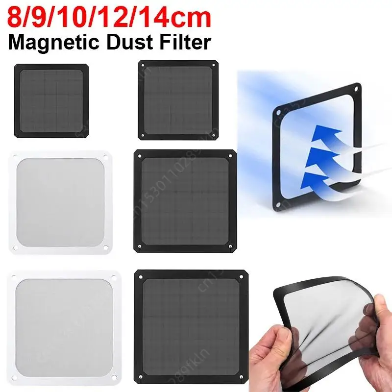 LDPCSJ 80mm 90mm 120mm 140mm PC Chassis Cooling Fan Dust Filter Magnet Dustproof Mesh Cover Computer Chassis Net Guard with Hole