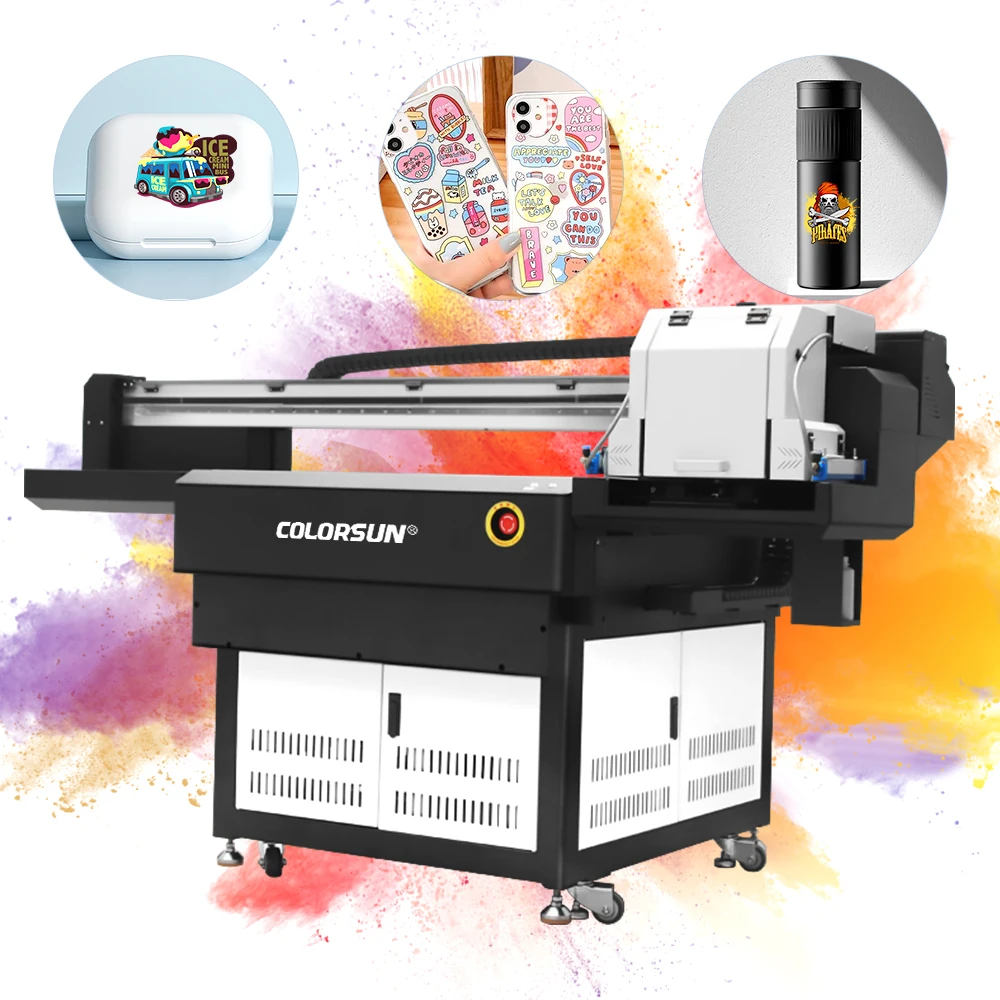 A1 9060 Wooden Printer Digital UV Flatbed Printer Colorsun  UV Flatbed Printing Machine Ceramic UV Printer Curing System