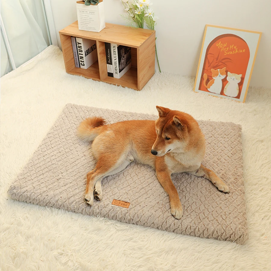 Short Plush Removable Washable Pet Bed, High Elasticity Non-Collapse Dog Bed, Suitable For Small And Medium Dogs and Cats