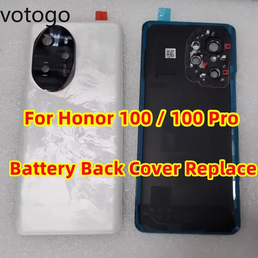 Replace Parts For Honor 100 / 100 Pro 5G MAA-AN10 Battery Back Cover Glass Rear Door Lid Case Housing + Lens Frame Repair