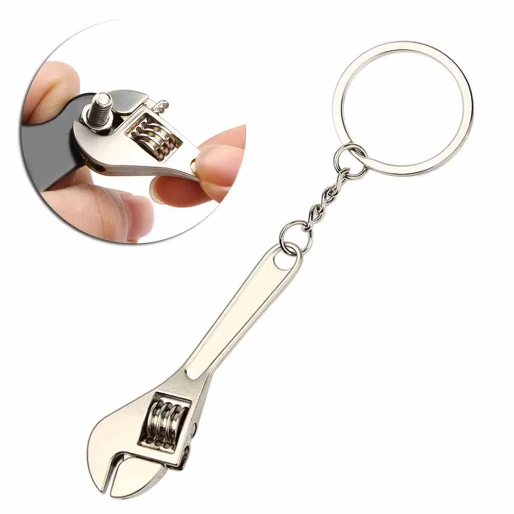 Mini Wrench Keychain Car Metal Adjustable Universal Spanner For Bicycle Motorcycle Car Repairing Tools Creative Gift For Men ﻿