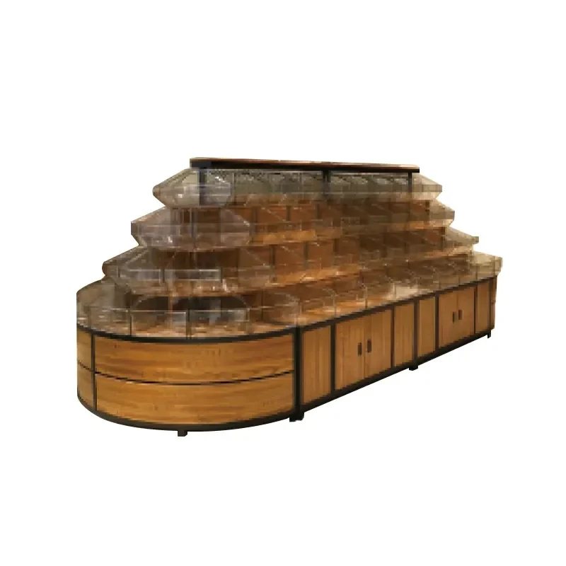 custom.China Light Duty Candy Food Display Rack Supermarket Snacks Shelves Wood-Steel-Iron Material Storage Stand Use
