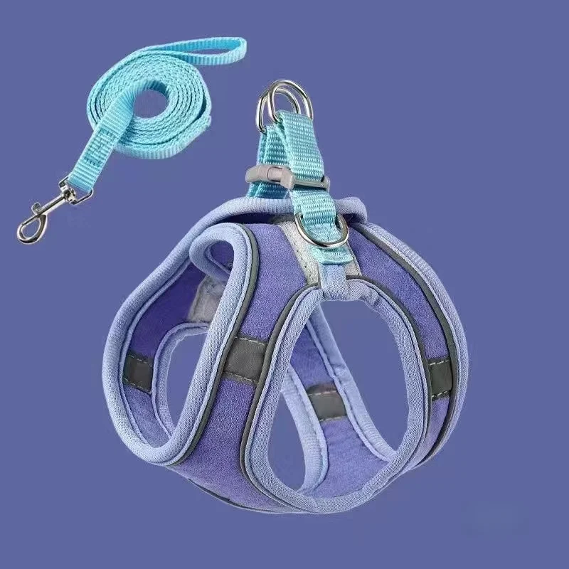Cute Vest Cat Harness Leash Set Escape Proof Adjustable Reflective Buckle For Kitten_voghion.com