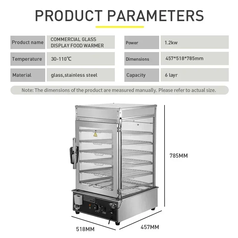 Electric Food Heating Display Cabinet Steamed Bun Machine Commercial Electric Rice Steaming Machine Heating Steamer