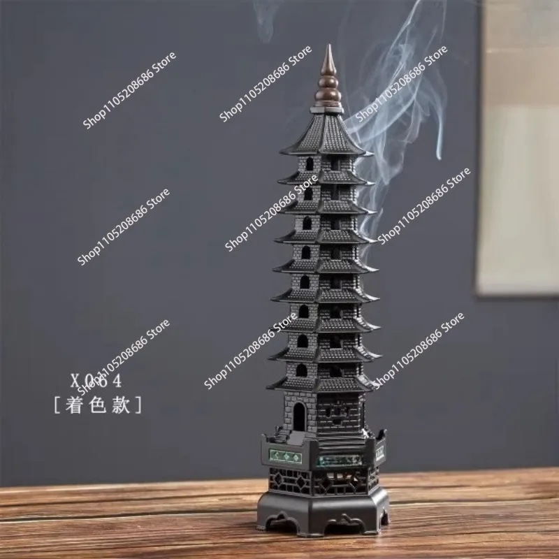 

Девятислойная курильница «Бог литературы», башня, металлическая курильница, держатель для благовоний для дзен, домашний декор