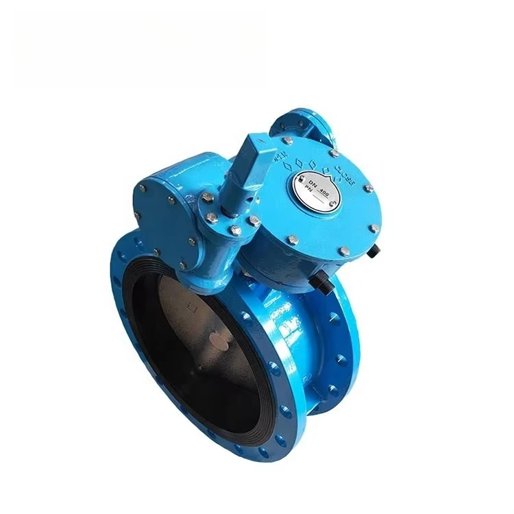 Valvola a farfalla rivestita in gomma di ferro tattile con doppio disco flangiato DN150