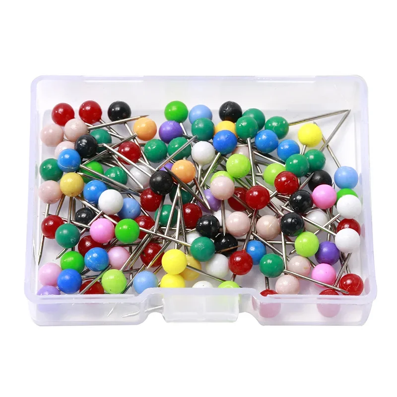 100pcs 4/5/6mm Map Tacks Push Pins Metal Cork Board Safety Colored Thumbtack Cork Wall Nails Photo Wall Studs Multi-color Pin