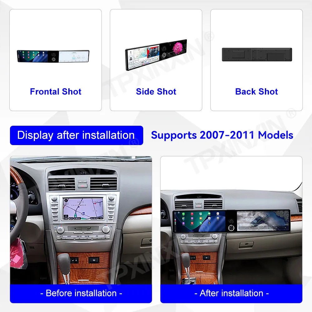 12.3 Inch Screen Car Radio For Toyota Camry 2007-2011 Android Auto GPS Navigation Multimedia Video Stereo Receiver Head Unit