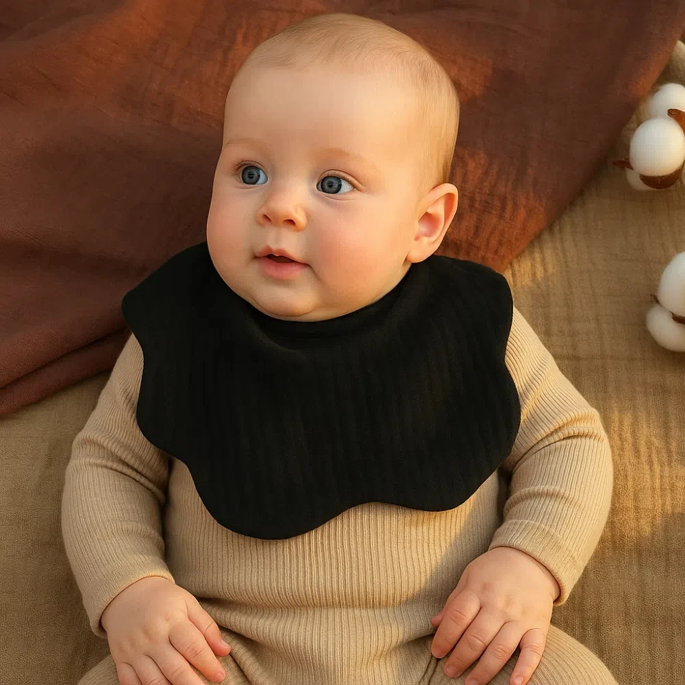 

Soft Feeding Anti-vomiting Bibs Cotton Yarn Waterproof Dotted Baby Cotton Bibs Korean Style Round Neck Baby Drooling Bibs Infant