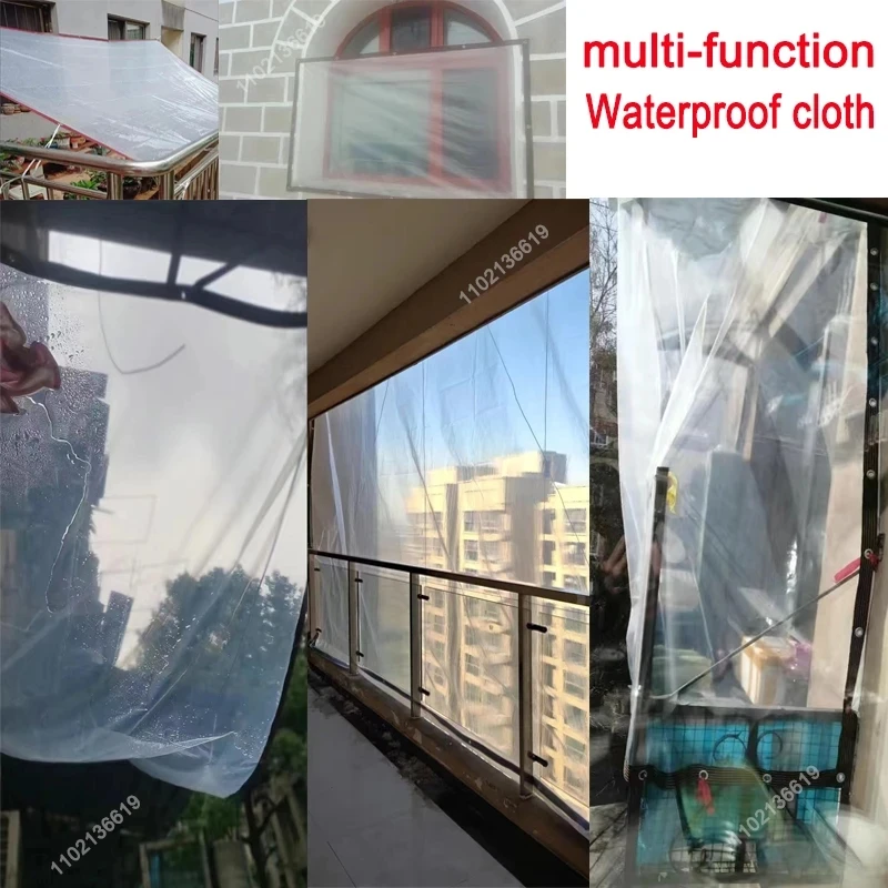 Verstärkte Transparente PE-Folienplane, Wasserdichte Gartenabdeckung, Regenfeste Terrassendecke, Gewächshausfolie – Detail 7