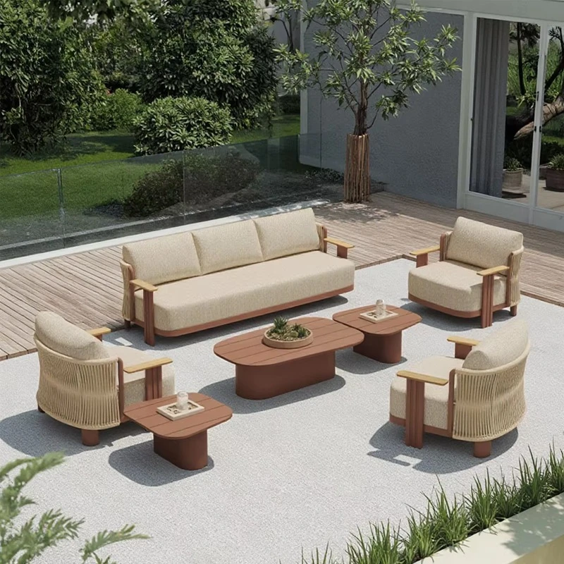

Holiday Villa Outdoor Sofa Set Luxury Quality Aluminum Outdoor Furniture Modern Design Sofa Garden Park Hotel Courtyard Furnitur