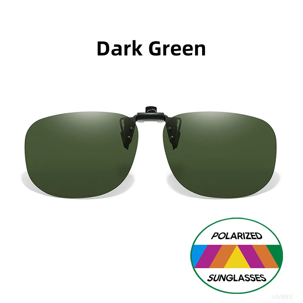 VIVIBEE Flip Up Clip On Sonnenbrille Polarisierte Herren Quadratisch UV400 Photochrome Nachtsicht Damen Klassische Spiegelklammern – Detail 9