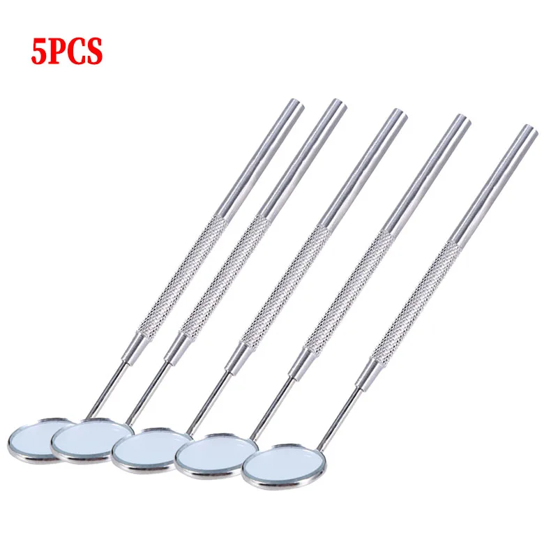 5/10Pcs Dental Mirrors with Handle Stainless Steel Surgical Instruments Dentist Mouth Checking Makeup Supplies